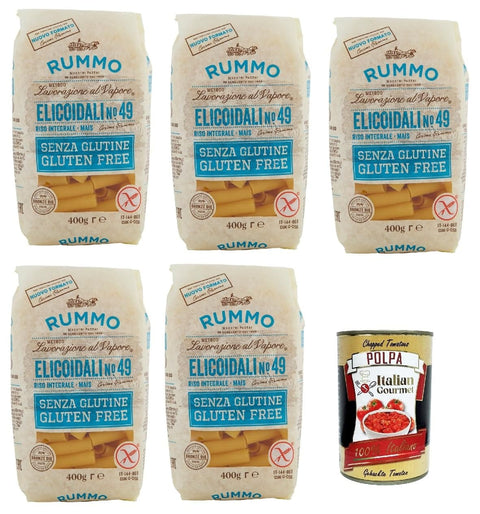 Rummo Internationale Nudeln Rummo Pasta Elicoidali n. 49 senza Glutine, gluten free, 100% italienische Pasta nudeln glutenfrei 5x 400g + Italian Gourmet polpa 400g 8008343880497