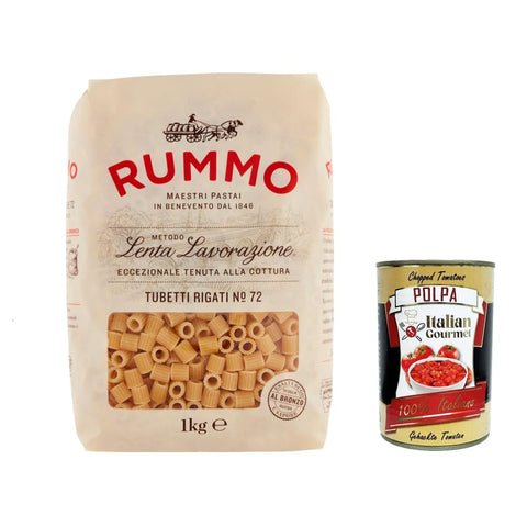 Rummo Internationale Nudeln Rummo Tubetti rigati N. 72 Hartweizengrieß Pasta Italienische Nudeln 1 kg Packung Internationale Nudeln italienisch Original 8008343230728