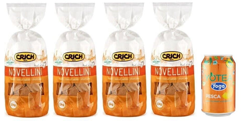 Rummo Pack Crich Kekse Novellini Shortbread Kekse,Biscuits Cookies 1 Kg Beutel + 1er Pack Kostenlos Yoga Eistee Pfirsich 330 ml Dose italienisch Original