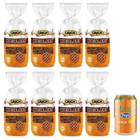 Rummo Pack Crich Kekse Costarica al Cacao Kekse Biscuits Kakaokekse,1 Kg Beutel + 1er Pack Kostenlos Yoga Eistee Pfirsich 330 ml Dose italienisch Original