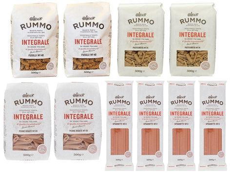 Rummo Kurze Pasta 10er-Pack TESTPAKET Rummo Pasta Integrale,4 verschiedene Sorten Vollkornnudeln Nudeln Vollkorn Italienische Pasta 500g 8008343709057