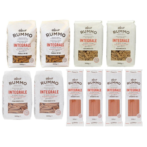 Rummo 10er - Pack TESTPAKET Rummo Pasta Integrale, 4 verschiedene Sorten Vollkornnudeln Nudeln Vollkorn Italienische Pasta 500g Original italienisch