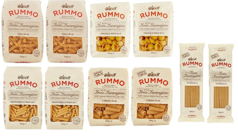 Rummo Kurze Pasta 10er-Pack Testpaket Rummo Pasta Maccheroncelli - Fusilli - Conchiglie Rigate - Lumachine - Tripoline ,Italienische Nudeln aus Hartweizengrieß,Italienische Pasta 500g 8008343200073