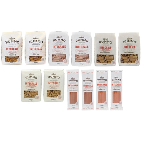 Rummo 12er Pack TESTPAKET Pasta Integrale, 6 verschiedene Sorten Vollkornnudeln Nudeln Vollkorn Italienische Pasta 1x500g Original italienisch