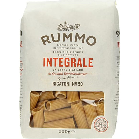 Rummo Pack Pasta Integrale Rigatoni N°50,Vollkornnudeln Nudeln Vollkorn Italienische Pasta 500 g italienisch Original