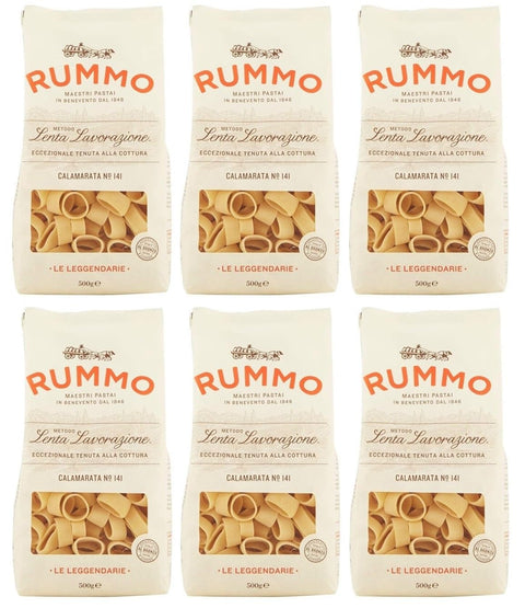 Rummo Pasta Calamarata N°141,Italienische Nudeln aus Hartweizengrieß,Italienische Pasta 500g 6er-Pack Original italienisch