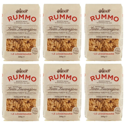 Rummo 6er-Pack Rummo Pasta Fusillotti N°155 Italienische Nudeln aus Hartweizengrieß Italienische Pasta 500 g italienisch Original