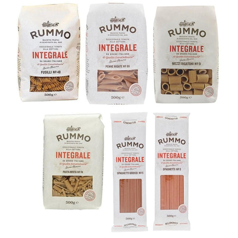 Rummo 6er Pack TESTPAKET Pasta Integrale, 6 verschiedene Sorten Vollkornnudeln Nudeln Vollkorn Italienische Pasta 1x500g Original italienisch