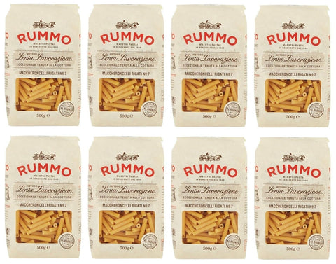 Rummo Kurze Pasta 8er-Pack Rummo Pasta Maccheroncelli N°7,Italienische Nudeln aus Hartweizengrieß,Italienische Pasta 500g 8008343200073