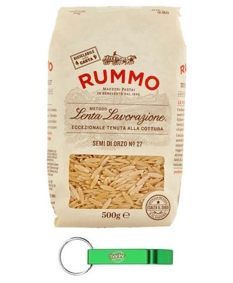 Rummo Kurze Pasta 8er-Pack Rummo Pasta Semi di Orzo N°27,Italienische Nudeln aus Hartweizengrieß,500g + 1er-Pack Kostenlos Yoga Eistee Pfirsich 330ml Dose 8008343200271