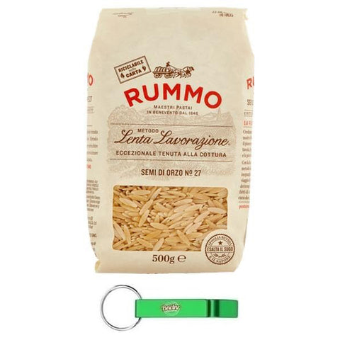 Rummo 8er - Pack Rummo Pasta Semi di Orzo N°27, Italienische Nudeln aus Hartweizengrieß, 500g + 1er - Pack Kostenlos Yoga Eistee Pfirsich Dose 330ml Original italienisch