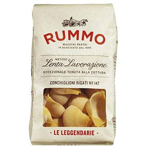 Rummo Kurze Pasta Rummo - Legendäre Linie - Conchiglioni Rigati n.147 Bronze Gezeichnete - 12 Packungen mit 500 g