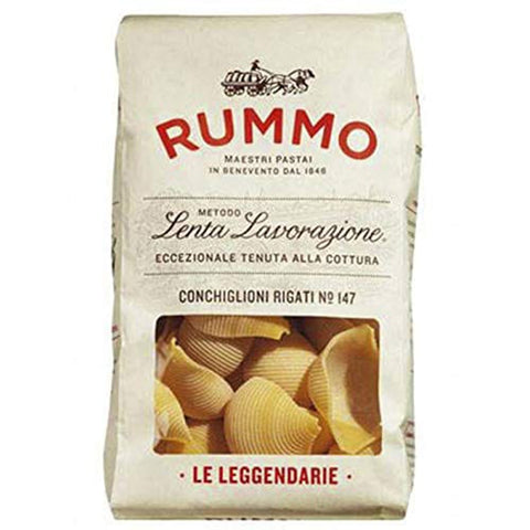 Rummo Kurze Pasta Rummo Legendäre Linie Conchiglioni Rigati n.147 Bronze Gezeichnete 12 Packungen mit 500 g Kurze Pasta italienisch Original