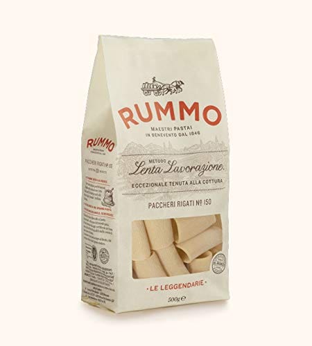 Rummo Kurze Pasta Rummo - Legendäre Linie - Paccheri Rigati n.150 Bronze Gezeichnete - 12 Packungen mit 500 g