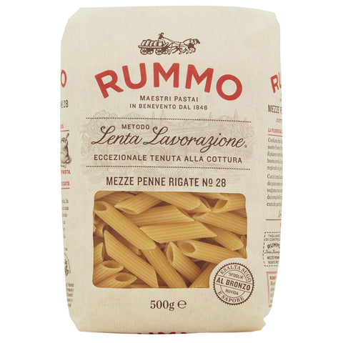 Rummo Lenta Lavorazione Mezze Penne Rigate No.28 Packung 1x500g Original italienisch Pasta