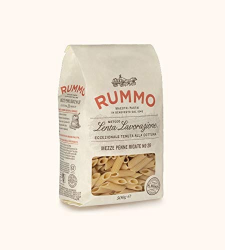 Rummo Kurze Pasta Rummo - Mezze Penne Rigate n.28 Bronze Gezeichnete - 16 Packungen mit 500 g