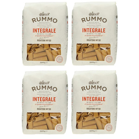 Rummo Kurze Pasta Rummo Pasta Integrale Rigatoni N°50,Vollkornnudeln Nudeln Vollkorn Italienische Pasta 500g 4er-Pack Original italienisch 8008343700504