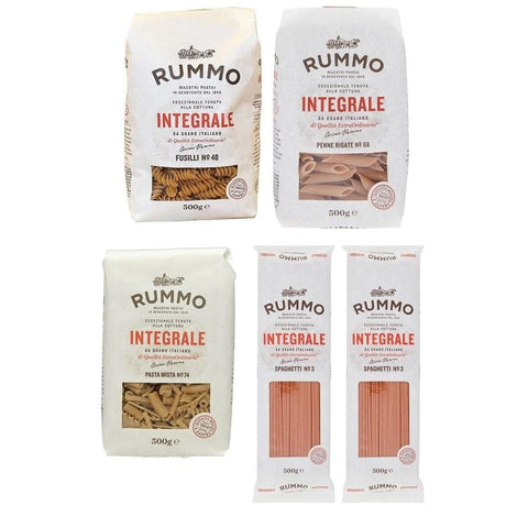 Rummo Kurze Pasta Rummo TESTPAKET Pasta Integrale,4 verschiedene Sorten Vollkornnudeln Nudeln Vollkorn Italienische Pasta 500g 5er-Pack Original italienisch 8008343709668
