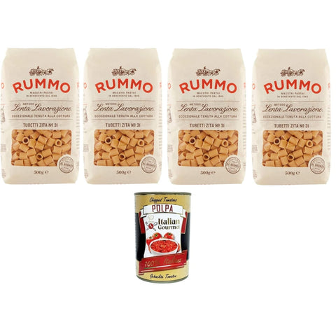 Rummo Kurze Pasta Rummo Tubetti Zita N°31 Hartweizengrieß Pasta Italienische Nudeln 4x500 g Packung Kurze Pasta italienisch Original 8032804040014