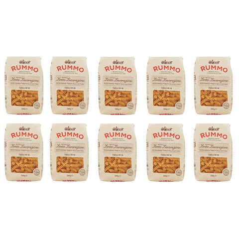 Rummo Fusilli N°48 Pasta Lenta Lavorazione Teigwaren aus Hartweizengrieß Bronze Zeichnung 10x500g Original italienisch