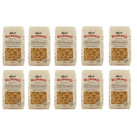 Rummo Gnocchetti Sardi N°63 Pasta Lenta Lavorazione Teigwaren aus Hartweizengrieß Bronze Zeichnung 10x500g Original italienisch
