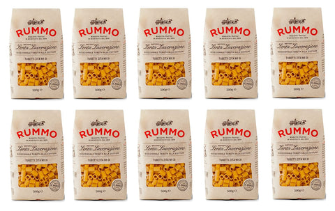 Rummo Längliche Pasta 10x Rummo Tubetti Zita N°31 Pasta Lenta Lavorazione Teigwaren aus Hartweizengrieß Bronze-Zeichnung 500g 8008343200318
