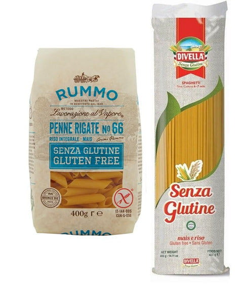 Rummo Längliche Pasta 12er-Pack Testpaket Pasta Rummo Penne Rigate Divella Spaghetti Senza Glutine, Glutenfreie Nudeln Italienische Pasta 400g 8008343880664