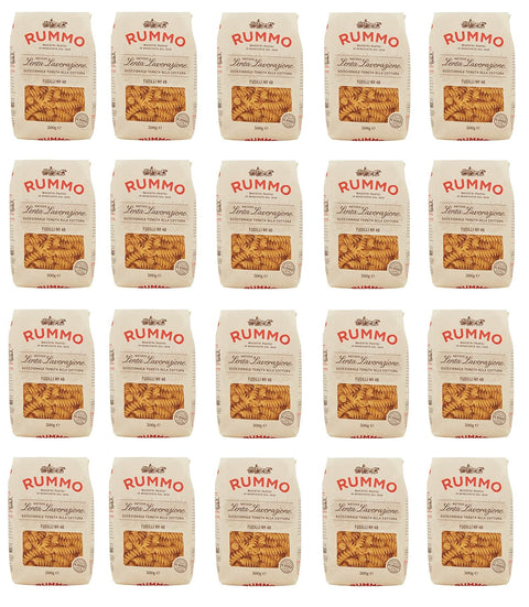 Rummo Längliche Pasta 20x Rummo Fusilli N°48 Pasta Lenta Lavorazione Teigwaren aus Hartweizengrieß Bronze-Zeichnung 500g 8008343200486