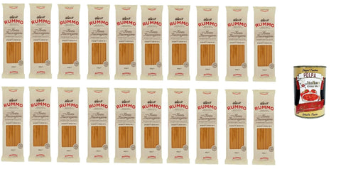 Rummo Längliche Pasta 20x Rummo Spaghetti grossi N. 5 Hartweizengrieß Pasta Italienische Nudeln 500g Packung + Italian Gourmet Polpa di Pomodoro 400g Dose 8008343200059
