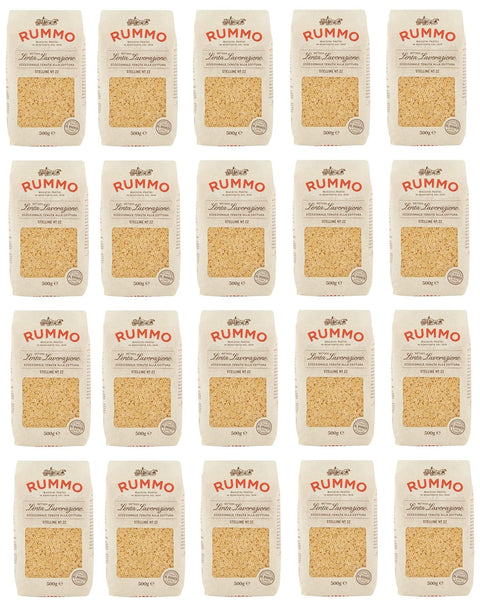 Rummo Längliche Pasta 20x Rummo Stelline N°22 Pasta Lenta Lavorazione Teigwaren aus Hartweizengrieß Bronze-Zeichnung 500g 8008343200226
