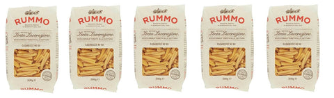 Rummo Längliche Pasta 5x Rummo Casarecce N°88 Pasta Lenta Lavorazione Teigwaren aus Hartweizengrieß Bronze-Zeichnung 500g 8008343200882