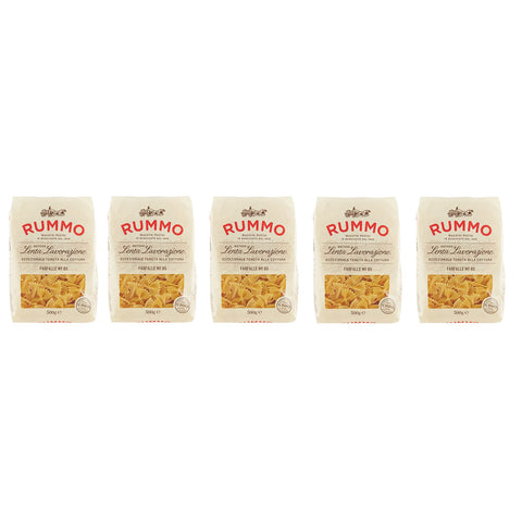 Rummo Farfalle N°85 Pasta Lenta Lavorazione Teigwaren aus Hartweizengrieß Bronze Zeichnung 5x500g Original italienisch
