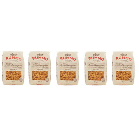 Rummo Fusilli N°48 Pasta Lenta Lavorazione Teigwaren aus Hartweizengrieß Bronze Zeichnung 5x500g Original italienisch