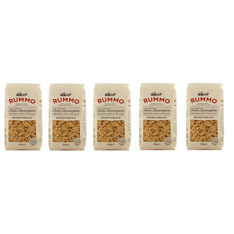 Rummo Gnocchetti Sardi N°63 Pasta Lenta Lavorazione Teigwaren aus Hartweizengrieß Bronze Zeichnung 5x 500g italienisch Original