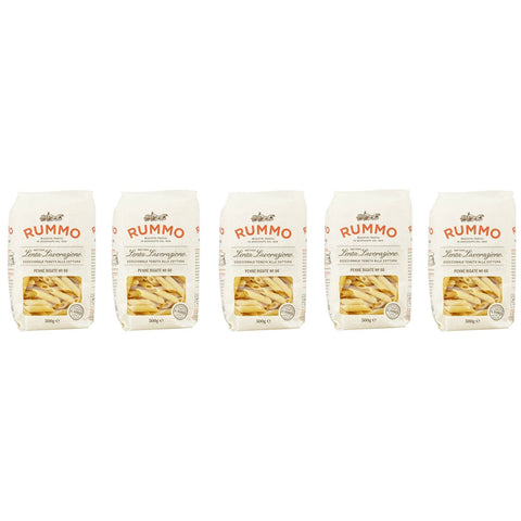 Rummo Penne Rigate N°66 Pasta Lenta Lavorazione Teigwaren aus Hartweizengrieß Bronze Zeichnung 5x500g Original italienisch