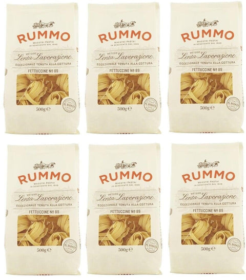 Rummo Längliche Pasta 6er-Pack Rummo Pasta Fettuccine N°89,Italienische Nudeln aus Hartweizengrieß,Italienische Pasta 500g 8008343200899