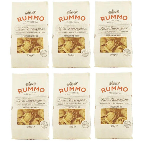 Rummo 6er-Pack Rummo Pasta Fettuccine N°89 Italienische Nudeln aus Hartweizengrieß Italienische Pasta 500 g italienisch Original