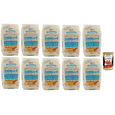 Rummo Pasta Nudeln Glutenfreie Elicoidali N 49, Bronze Gezeichnete gluteinfrei, perfekt für Menschen mit Zöliakie oder Glutenunverträglichkeit, 10x 400 g italienisch Original