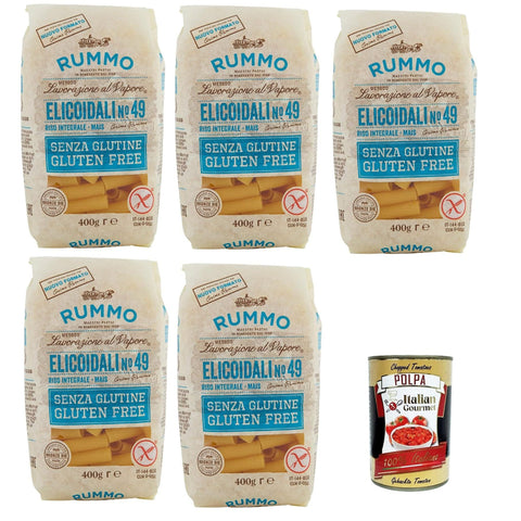 Rummo Pasta Nudeln Glutenfreie Elicoidali N 49, Bronze Gezeichnete gluteinfrei, perfekt für Menschen mit Zöliakie oder Glutenunverträglichkeit, 5x 400 g italienisch Original