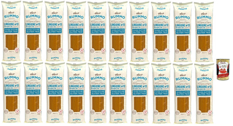 Rummo Längliche Pasta Rummo Pasta Nudeln Glutenfreie Linguine, Bronze Gezeichnete gluteinfrei, perfekt für Menschen mit Zöliakie oder Glutenunverträglichkeit, 20x 400 g + Italian Gourmet polpa 400g 8008343880138