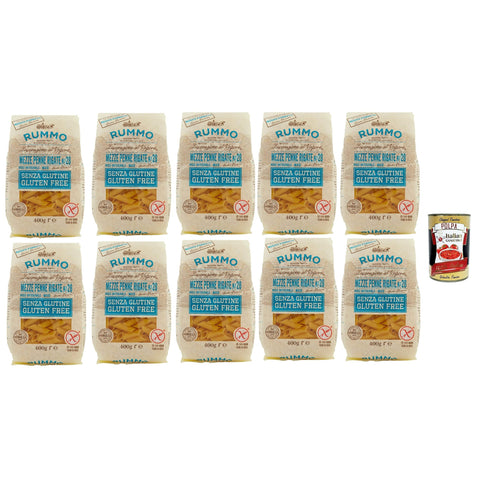 Rummo Pasta Nudeln Glutenfreie Mezze Penne Rigate N° 28, Bronze Gezeichnete gluteinfrei, perfekt für Menschen mit Zöliakie oder Glutenunverträglichkeit, 10x 400 g italienisch Original