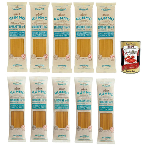 Rummo Pasta Nudeln Glutenfreie Spaghetti und Linguine, Bronze Gezeichnete gluteinfrei, perfekt für Menschen mit Zöliakie oder Glutenunverträglichkeit, 10x 400 g italienisch Original
