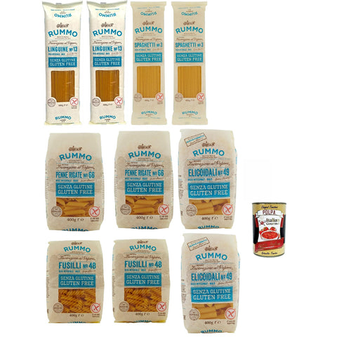 Rummo Pasta Nudeln Glutenfreie Testpaket, Bronze Gezeichnete gluteinfrei, perfekt für Menschen mit Zöliakie oder Glutenunverträglichkeit, 10x400 g italienisch