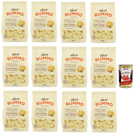 Rummo Nudeln & Pasta 12x Rummo Gnocchi di patate 100% Italienisch Kartoffelklößchen Nudeln 500g + Italian Gourmet 400g 8008343201179
