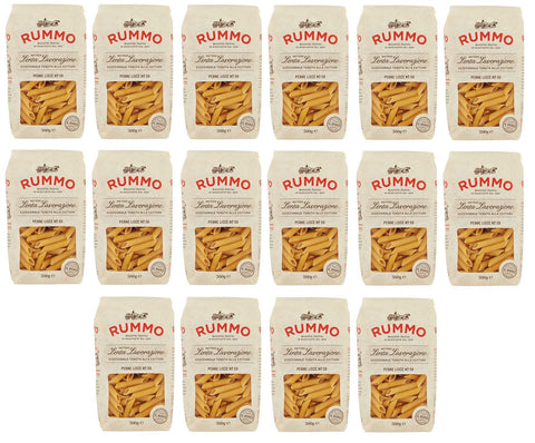 Rummo Nudeln & Pasta 16x Rummo Pasta Penne Lisce n°59 Teigwaren aus Hartweizengrieß Bronzepaste 500g Packung 8008343200592