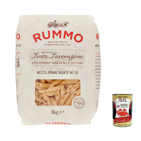 Rummo Mezze penne rigate N. 28 Hartweizengrieß Pasta Italienische Nudeln 1 Kg Packung Nudeln & Pasta italienisch Original