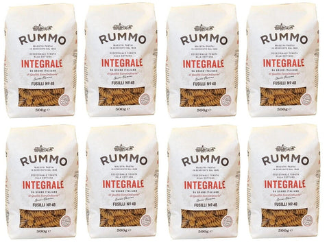 Rummo Nudeln & Pasta 8er-Pack Rummo Pasta Fusilli Integrali N°48,Vollkornnudeln Nudeln Vollkorn Italienische Pasta 500g 8008343709484