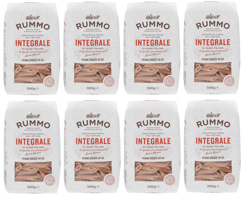 Rummo Nudeln & Pasta 8er-Pack Rummo Pasta Integrale Penne Rigate N°66,Vollkornnudeln Nudeln Vollkorn Italienische Pasta 500g 8008343709668