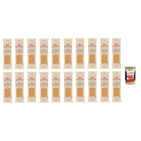 Rummo Linguine N° 13 Pasta Lenta Lavorazione Teigwaren aus Hartweizengrieß Bronze-Zeichnung 20x500 g italienisch Original + kostenlos polpa 400 g