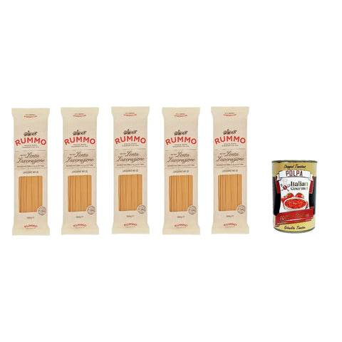 Rummo Linguine N° 13 Pasta Lenta Lavorazione Teigwaren aus Hartweizengrieß Bronze Zeichnung 5x 500 g italienisch Original